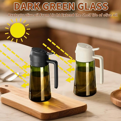 SWEET VIEW 2PCS Olive Oil Dispenser and Oil Sprayer – 16oz/470ml Glass - Image 8