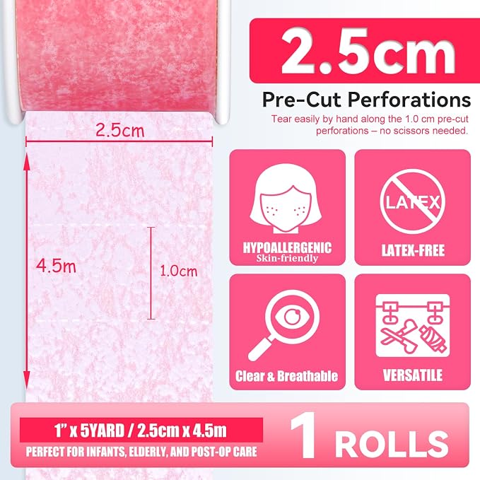 FRESINIDER Silicone Tape 1" x 5 Yard Pink 4 Rolls - Image 2