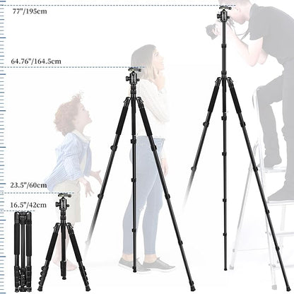 VICTIV 78" Tripod for Camera, Tall DSLR Tripod & Monopods, Professional Heavy Duty Tripod for Spotting Scopes, Binocular, Aluminum Camera Tripods Stand, Compatible with Canon Nikon Sony