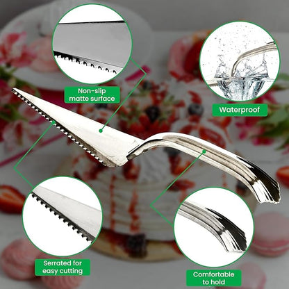 PARTY BARGAINS Silver Plastic Cake Cutter, 10 Inch Classic Disposable Cake - Image 5
