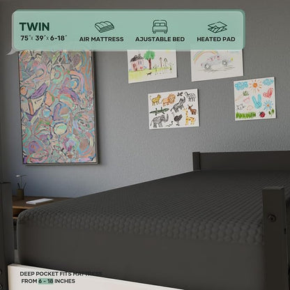 OhGeni 100% Waterproof Mattress Protector, Twin-Gray Size Mattress Pad - Image 4