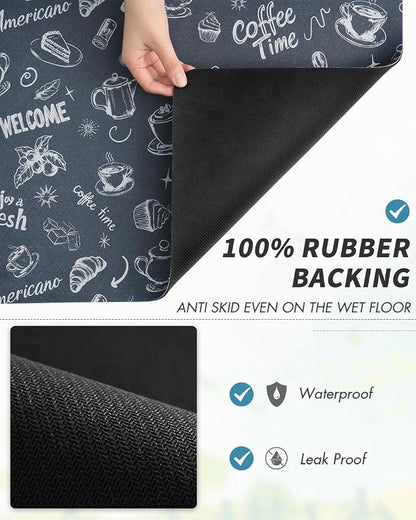 AMOAMI Coffee Mat Hide Stain Rubber Backed Absorbent Dish Drying Mat - Image 5