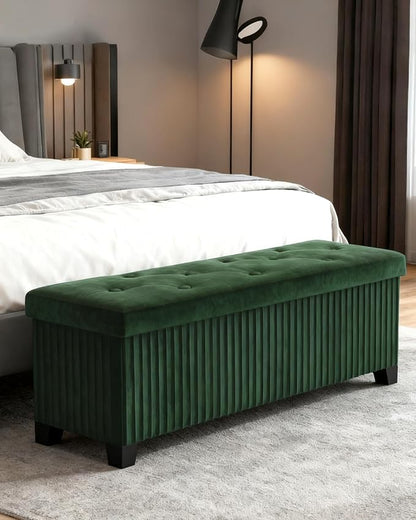 Storage Ottoman Bench, 43 Inch Foldable Ottoman - Image 6
