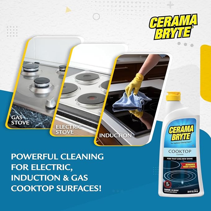 Cerama Bryte Removes Tough Stains Cooktop and Stove Top Cleaner - Image 2