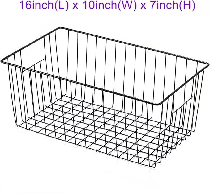 16inch Freezer Wire Storage Organizer Baskets, Household Refrigerator Bins - Image 2