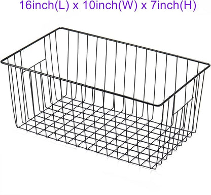 16inch Freezer Wire Storage Organizer Baskets, Household Refrigerator Bin - Image 5