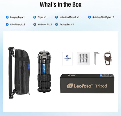 Travel Camera Carbon Fiber Mini Table Tripod, 14.5" Lightweight Desktop Tripod for DSLR Camera Video Camcorder Webcam, Max Load 22lb（LS-223CX）