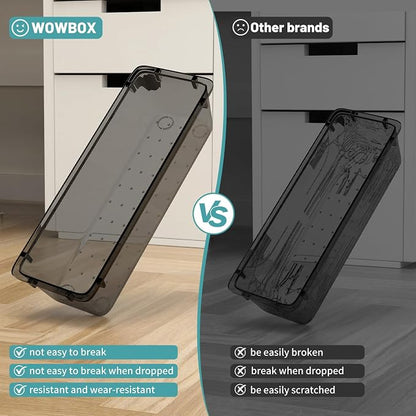 WOWBOX 8 PCS Clear Plastic Drawer Organizer Set, 4 Sizes Desk Drawer - Image 4