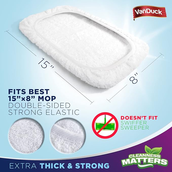 VanDuck 100% Cotton Terry Mop Pad 15x8 inch - Image 2