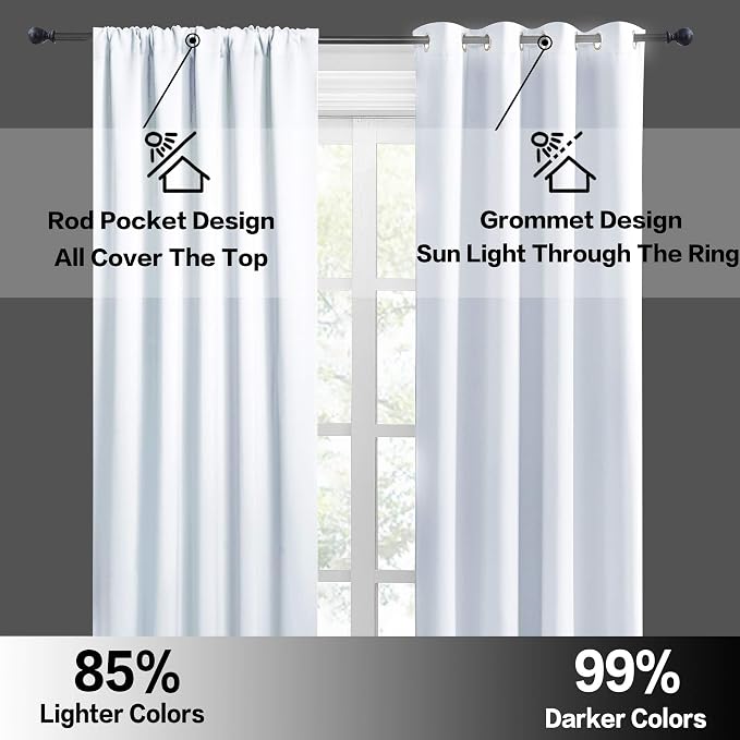 RYB HOME Short Curtains for Living Room Blackout Portable Blinds Shades for - Image 5