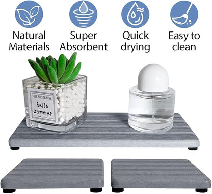 Set of 3 Diatomite Hand Soap Holder, Water Absorbing Stone Tray - Image 6