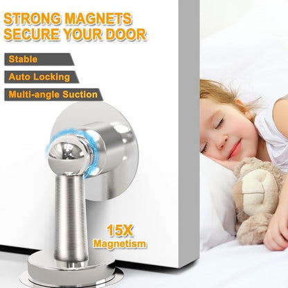 6 Pack Door Stopper Magnetic, COCIVIVRE Magnet Door Stop Stainless Steel - Image 2
