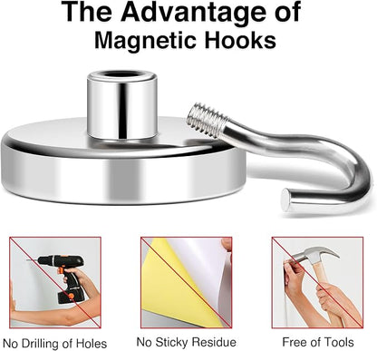 MIKEDE Magnetic Hooks Heavy Duty, 150LB+ Strong Neodymium Magnets - Image 5