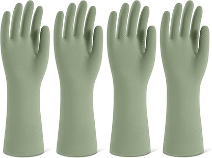 Rubber Cleaning Gloves for Dishwashing, 4 Pairs Reusable Kitchen Gloves for by Unknown