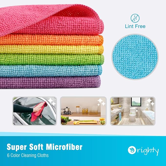 Orighty Microfiber Cleaning Cloth Pack of 12, Microfiber Towels - Image 2