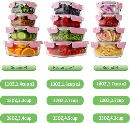 HOMBERKING 24pc Glass Food Storage Containers - Image 3