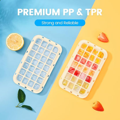 PHINOX Ice Cube Tray with Lid and Bin, 3 Pack Plastic Ice Cube Tray Molds - Image 7