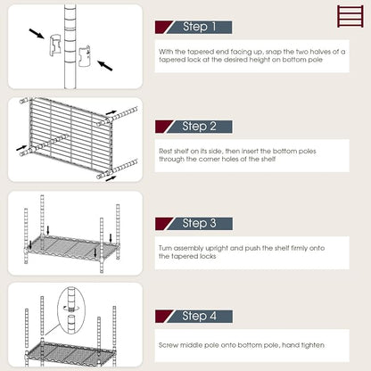 BestOffice NSF Wire Shelving Unit 6Shelf Large Storage Shelves Heavy Duty Metal - Image 5
