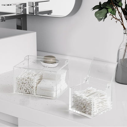 Clear Acrylic Cotton Swab Ball Holder Qtip Organizer - Image 3