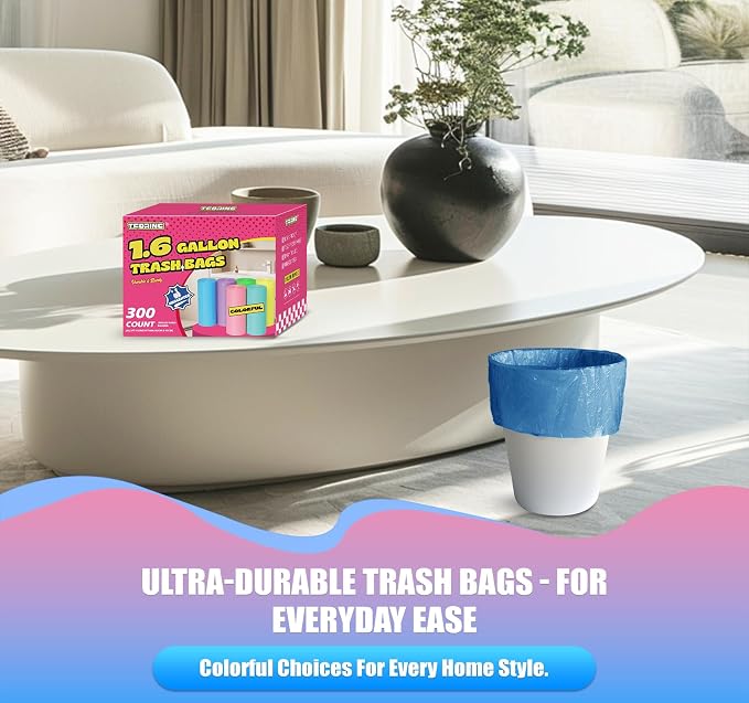 300 Count 1.6 Gallon Mini Trash Bags - Image 5