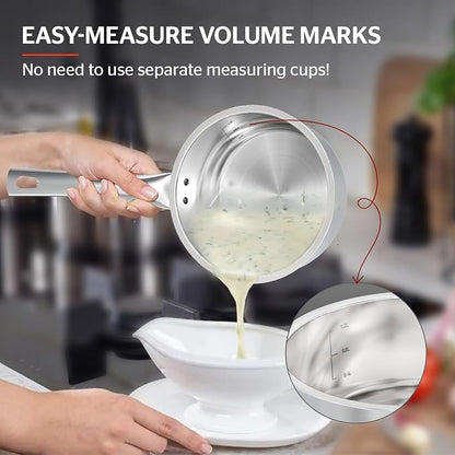 SUNHOUSE – 2 Quarts Stainless Steel Sauce Pan - Image 6