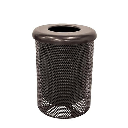 COATEDOUTDOORFURNITURE RFT-P-BRW Heavy Duty Round Trash Receptacle by CoatedOutdoorFurniture