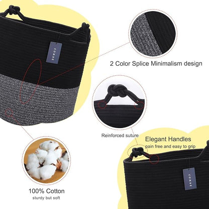 COMSE Extra Large Blanket Basket, Tall Woven Storage Basket, Nursery Hamper - Image 4