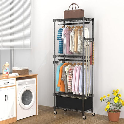 Clothes Rack, Clothing Rack for Hanging Clothes, 4 Tiers Adjustable Closet - Image 7