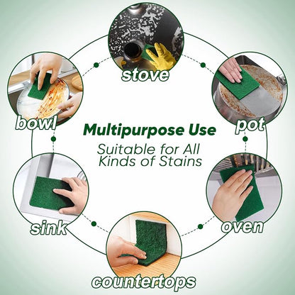 HOMEXCEL Heavy Duty Scouring Pad, 96 Pack Green Scrubbing Pads, Dish Scrubber - Image 2
