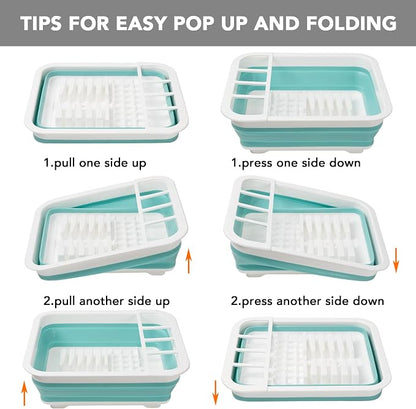 Tiawudi Collapsible Dish Drying Rack, Pop Up Dinnerware Drainer, Portable Plate - Image 7