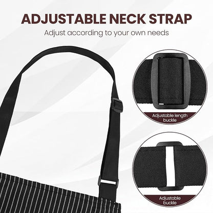 Serrenf 2 Pack Apron, Cooking Kitchen Aprons, Adjustable Bib Apron - Image 4