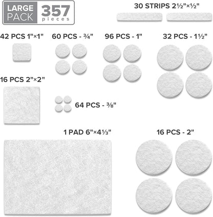 357 pcs White Felt Furniture Pads X-Protector! Huge Quantity of Furniture Pads - Image 5