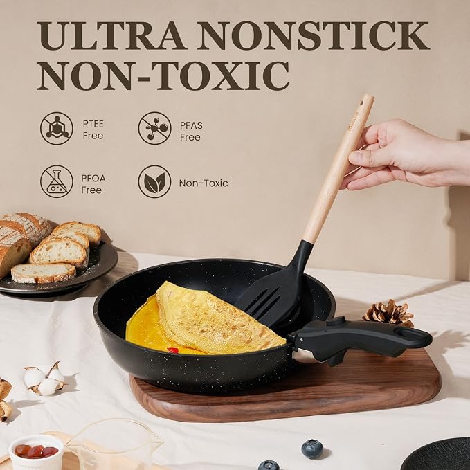 KIKCOIN Nonstick Pots and Pans Set 24 Pack - Image 3