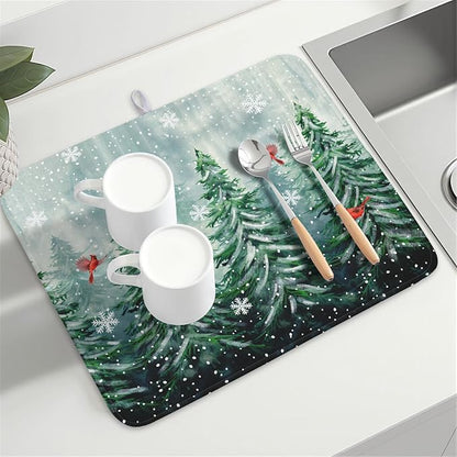Winter Pines Tree Dish Drying Mats - Image 8