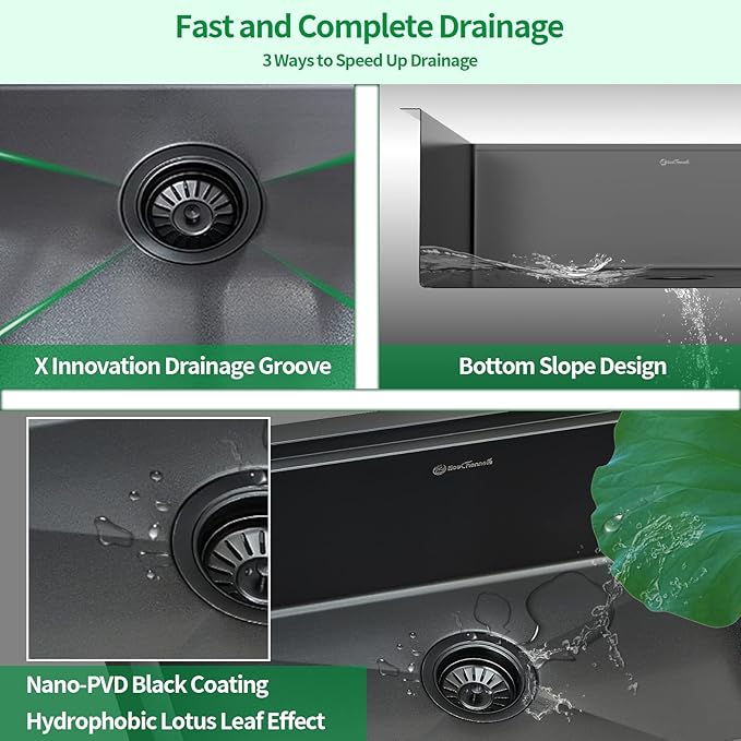 Kitchen Sink, 15 x 15 x 10 inch Kitchen Sinks Small Bar Prep Sink 16 Gauge Gunmetal Black Drop in Kitchen Sink Single Bowl Workstation Sink with Cutting Board