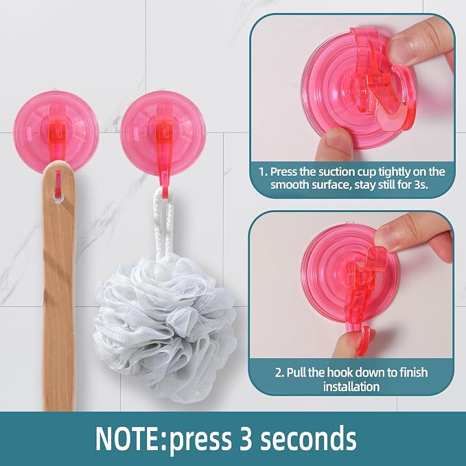 Antimbee 3 Pack Suction Cup Hooks, Removable Small Suction Cups - Image 4
