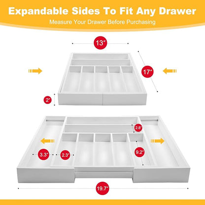 Large Premium Bamboo Silverware Organizer - Image 2