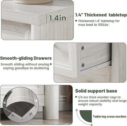 Farmhouse 6 Drawers Dresser for Bedroom, Metal Handle, Storage Closet Dressers - Image 8
