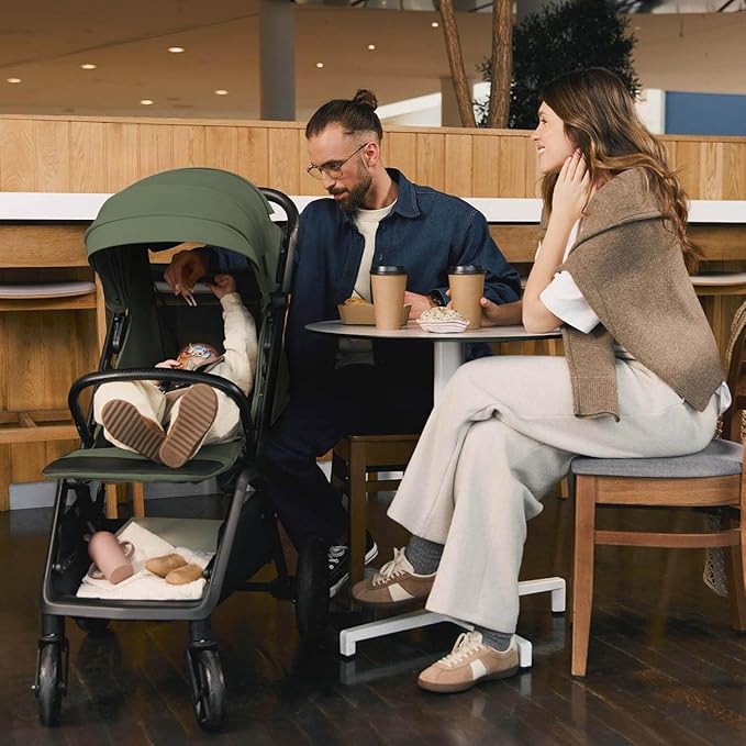 MAMA & BABY Packa Compact Travel Stroller – Lightweight, One-Hand Auto Folding, Portable & Lie-Flat Baby Stroller, Newborns and Toddlers Stroller with UPF 50+ Canopy & Mesh Ventilation