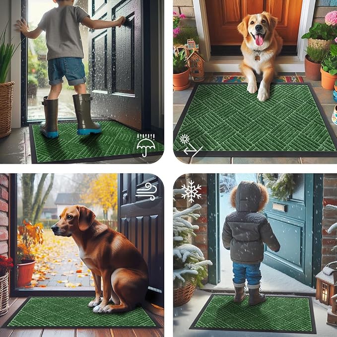 Smiry Front Door Mat Outside Entrance, Heavy Duty Outdoor Indoor Mat, Natural - Image 7