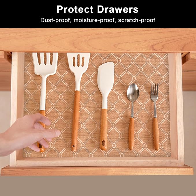 Cooyes Drawer and Shelf Liner, Non-Adhesive Shelf Liners - Image 2