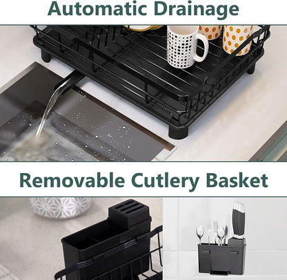Iron Dish Drying Rack with Drainboard Dish Drainers - Image 4