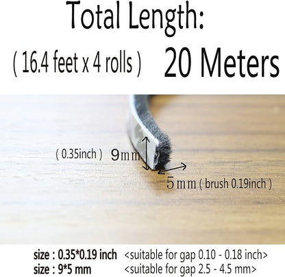 Door Sealers for Door Frame Felt Pile Weatherstripping for Sliding Window - Image 5
