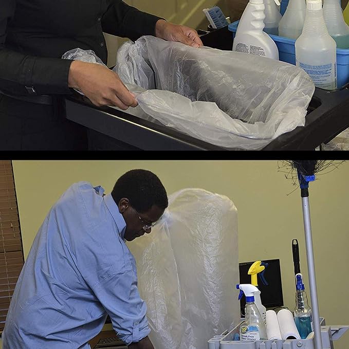 Aluf Plastics - 12-16 Gallon Clear Trash Bags - 24" x 33"- 8 Micron Equivalent - Image 7