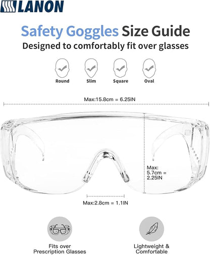 LANON 3 Pack Safety Glasses Over Eyeglasses, ANSI Z87.1 Standard, Anti-Fog & - Image 7