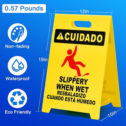 MATTHEW CLEANING 19'' Industrial Wet Floor Sign 6 Pack 2-Sided Durable - Image 2