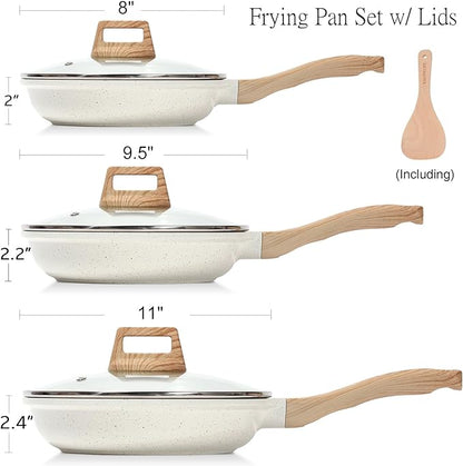 ESLITE LIFE Nonstick Ceramic Frying Pans Skillets Set - Image 2