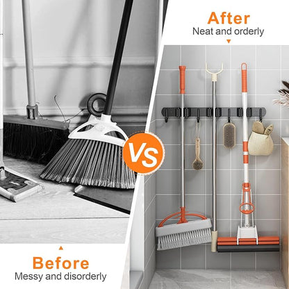 2 Pack Mop and Broom Holder Wall Mount, Non-slip Broom Hanger Wall Mount - Image 2