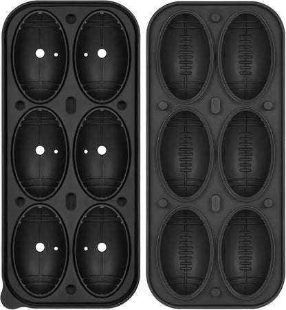 Silicone Large Ice Cube Tray, 6 Big Football Ice Cube Trays - Image 3