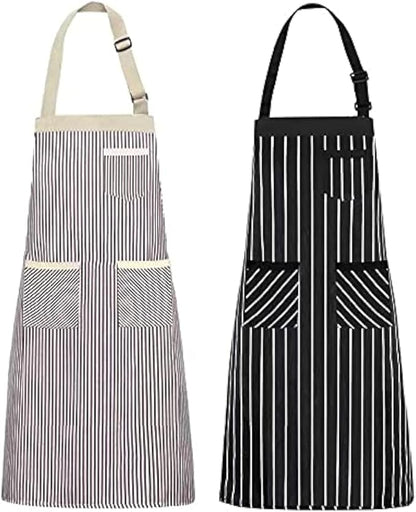 NLUS 2 Pack Kitchen Cooking Aprons, Adjustable Bib Soft Chef Apron by NLUS